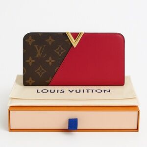 Louis Vuitton Monogram Canvas Cerise Leather Kimono Wallet w/dust bag, box&bag